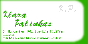 klara palinkas business card